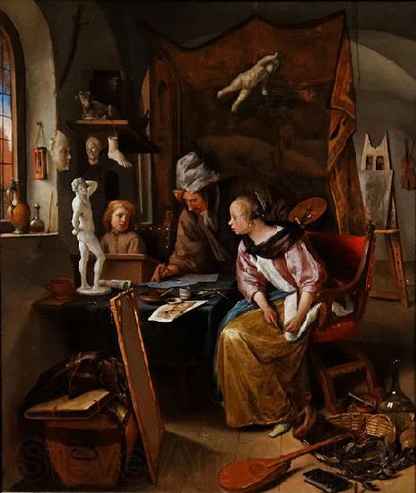 Jan Steen The Drawing Lesson Norge oil painting art